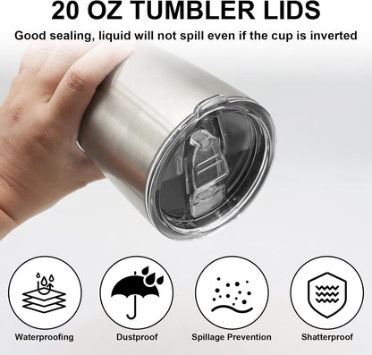 4 Pcs 20 oz Tumbler Lids Tumbler Replacement Lids Replacement Spill Proof Splash Resistant Slider for 3.2 Inch Cup Mouth Tumbler Cup (20 oz)