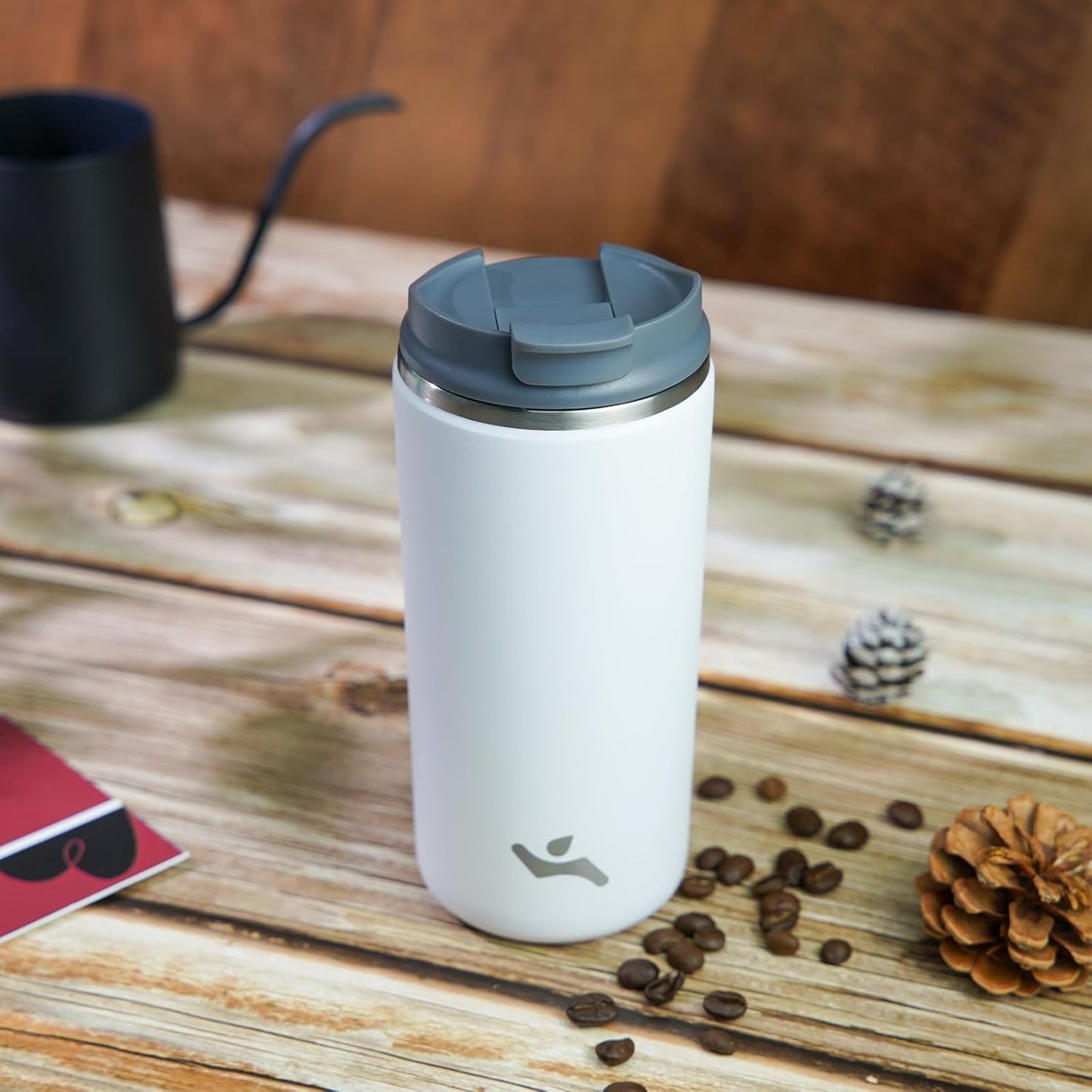 Konokyo Tumbler with Lid, 16 oz Travel Coffee Mug Double Wall Vacuum Stainless Steel Thermal Metal Cup Insulated Water Bottle,Navy Blue