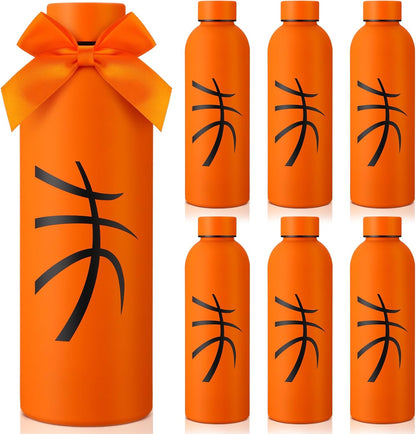 6 Pcs Softball Team Gifts Water Bottles Bulk 17 oz Softball Party Favors Decorations Stainless Steel Sports Tumblers with Bow Vacuum Insulated Reusable Leakproof Bottles for Birthday Father