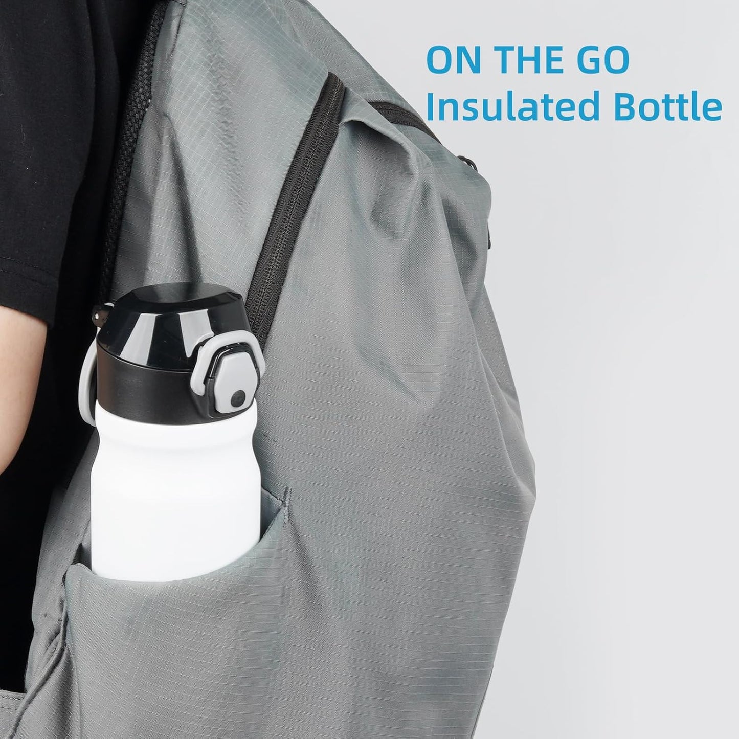 Konokyo 18 oz Insulated Water Bottle with Straw Lid, Stainless Steel Vacuum Sports Water Bottle, Leak-Proof Reusable Metal Flask with Carry Loop, BPA-Free Travel Bottle for Gym, School, Office