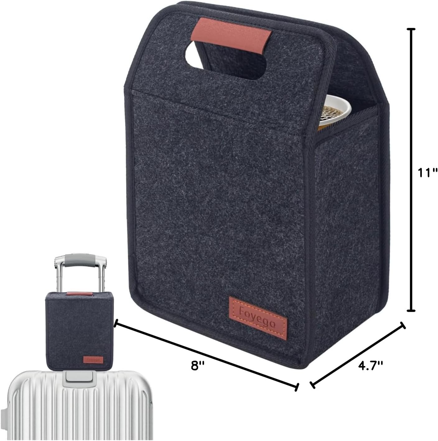 Foyego 4 Cup Drink Carrier with Handle, Reusable Insulated Drink Caddy Drink Holder for Car, Folding Portable Coffee Cup Holder Bag for Travel and Delivery