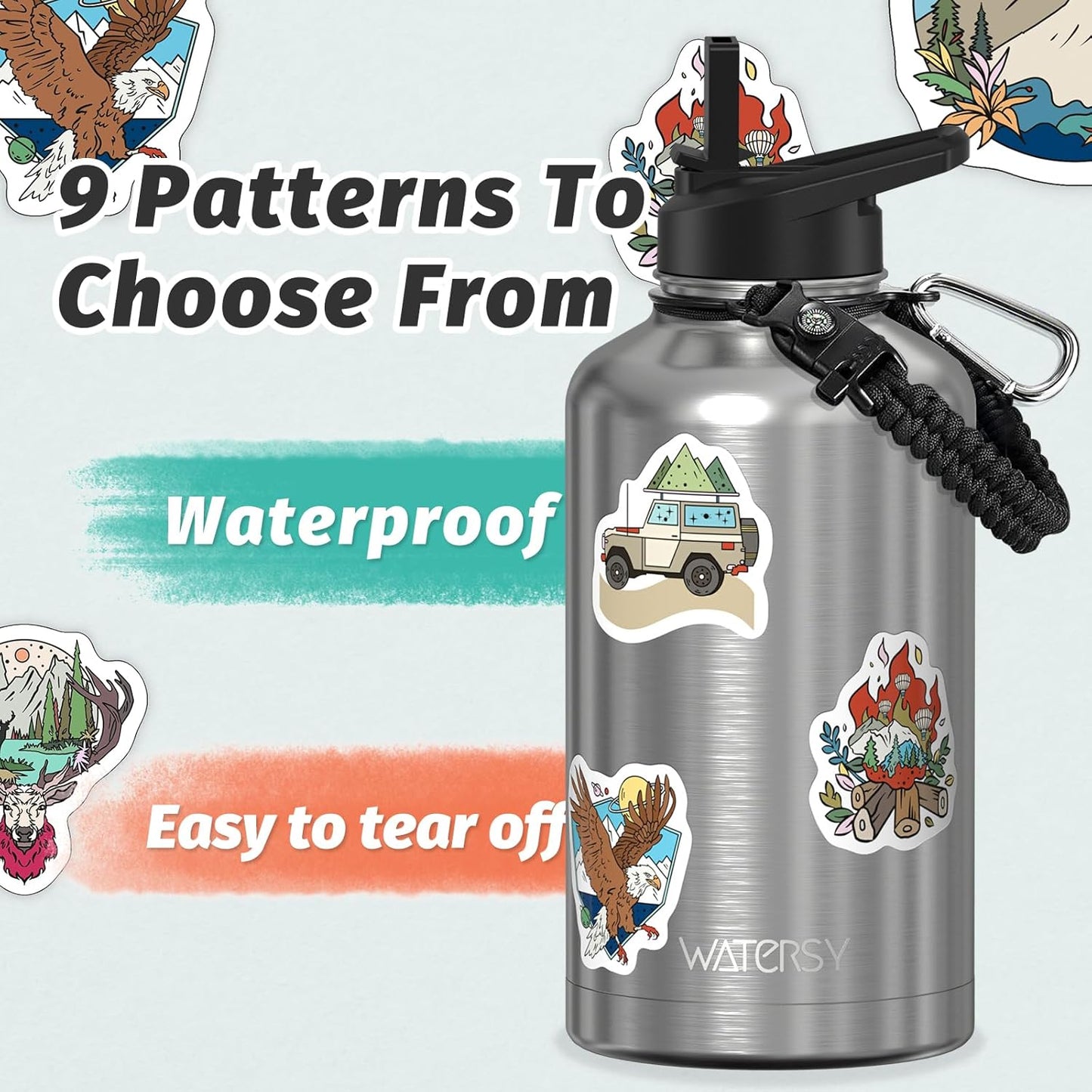 40oz Insulated Water Bottle (Cold for 48 Hrs),BPA Free&Leak Proof,Stainless Steel Water Flask,Water Jug with Straw Spout Lids for Gym,Hiking,Travel,Black Blue