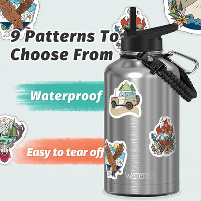 40oz Insulated Water Bottle (Cold for 48 Hrs),BPA Free&Leak Proof,Stainless Steel Water Flask,Water Jug with Straw Spout Lids for Gym,Hiking,Travel,Black Blue