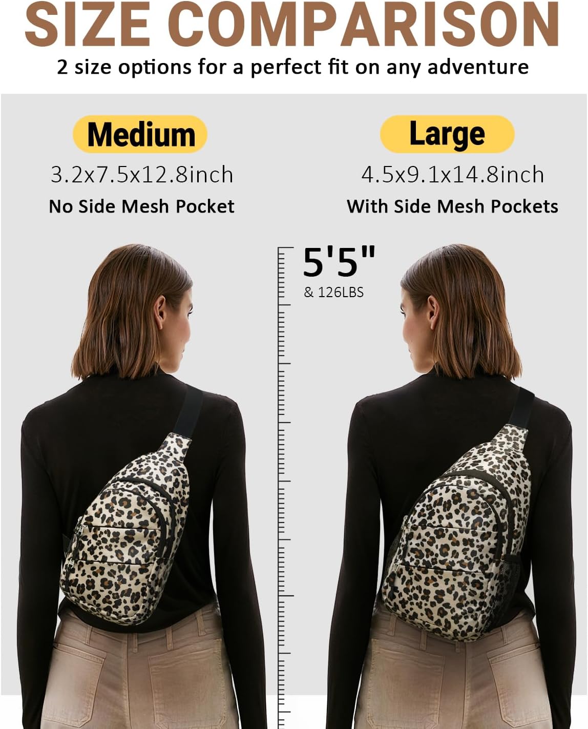 Tuwubi Crossbody Bags for Women, Sling Bag for Men, Small Hiking Backpack Anti Theft Lightweight for Outdoors Travel (M, Black)