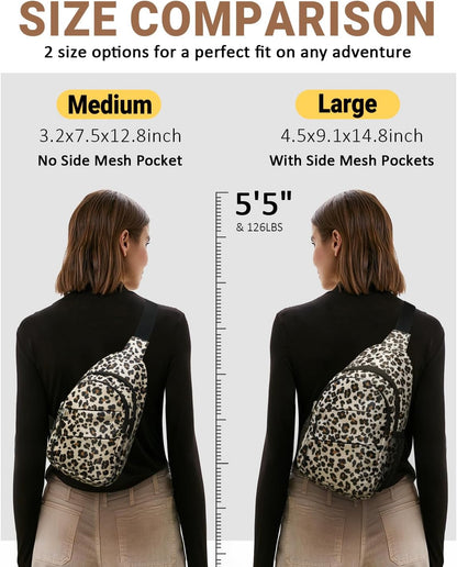 Tuwubi Crossbody Bags for Women, Sling Bag for Men, Small Hiking Backpack Anti Theft Lightweight for Outdoors Travel (M, Black)