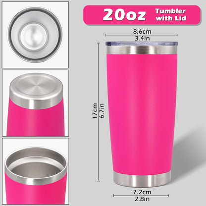 AIANJI 20oz Tumbler Bulk Stainless Steel Tumblers with Lid Vacuum Insulated Double Wall Travel Coffee Mug Powder Coated Tumbler Cup for Hot and Cold Drinks(Stainless Steel, 1 pack)
