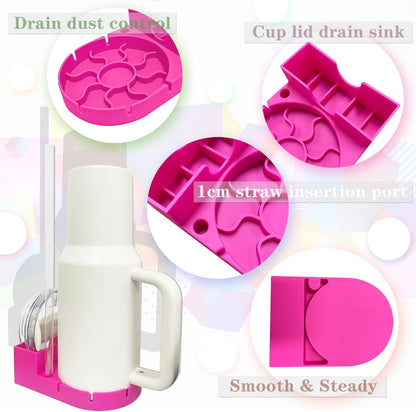 WORBSS Silicone Drying Rack for Stanley Cup 20 30 40oz Tumbler & Hydro Flask & Simple Modern Trek, Drain Rack Accessories for Water Bottles Tumblers Cups Mugs Glasses ,or Straw and Cup Lid
