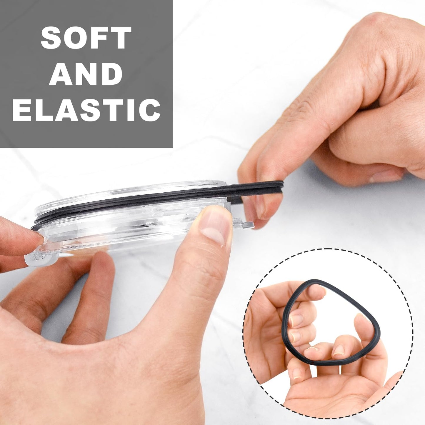 16PCS 20ozReplacement Rubber Lid Ring, 3.7inch Diameter Gasket Seals, compatible with 20oz straws, leak proof silicone cup cover gasket seal ring parts, for water bottle O-ring cup cover replacement