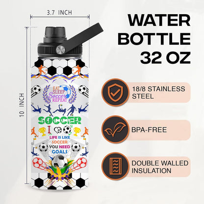 Pickleball Water Bottle 32oz Stainless Steel Insulated Vaccum with Lid, Pickleball Gifts for Pickleball Players, Pickleball Lovers, Women Girls Ladies
