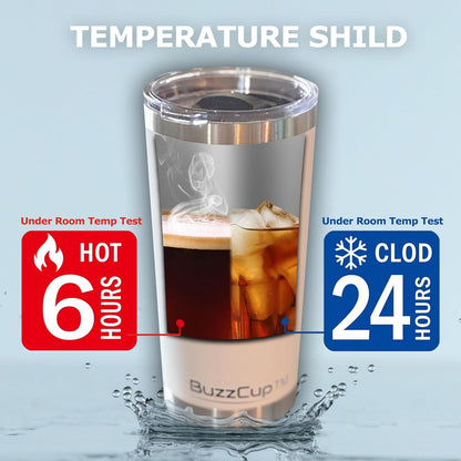 20 oz Stainless Steel Tumbler with Magnetic Slide Lid – Double Wall Insulated Coffee Travel Mug, Leak Proof Iced Coffee Cup, Hot & Cold Tumbler (Black)