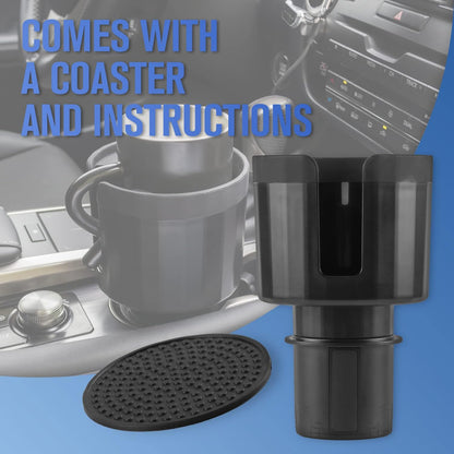 alpmosn Car Cup Holder Expander with Adjustable Base, Large Bottles & Big Drinks Diameter in 3.2"-4.0" Car Interior Accessories Fit for Vehicles, RV's, Trucks