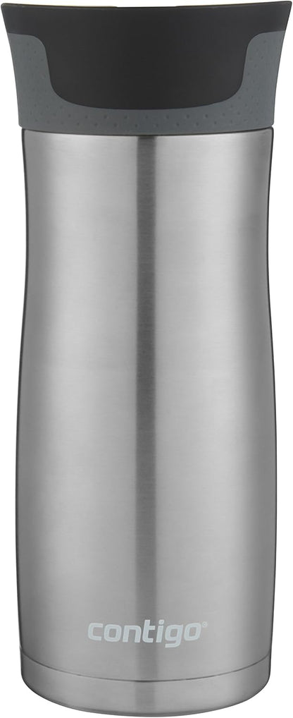Contigo AUTOSEAL West Loop Vacuum-Insulated Stainless Steel Travel Mug with Easy-Clean Lid 12 oz Blueberry