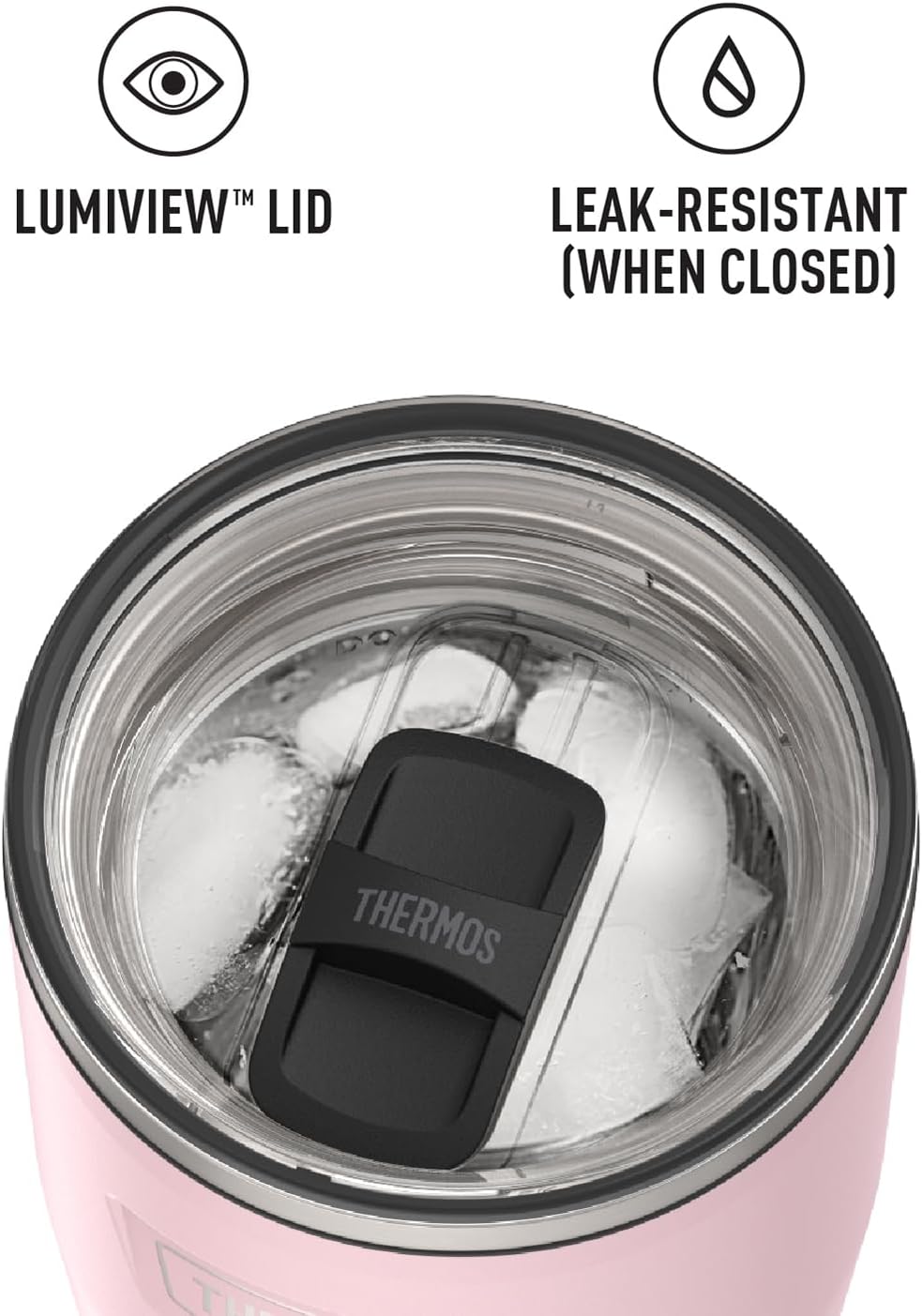 THERMOS ICON SERIES, Stainless Steel Tumbler with Slide Lock, 18 Ounce, Mystic Navy