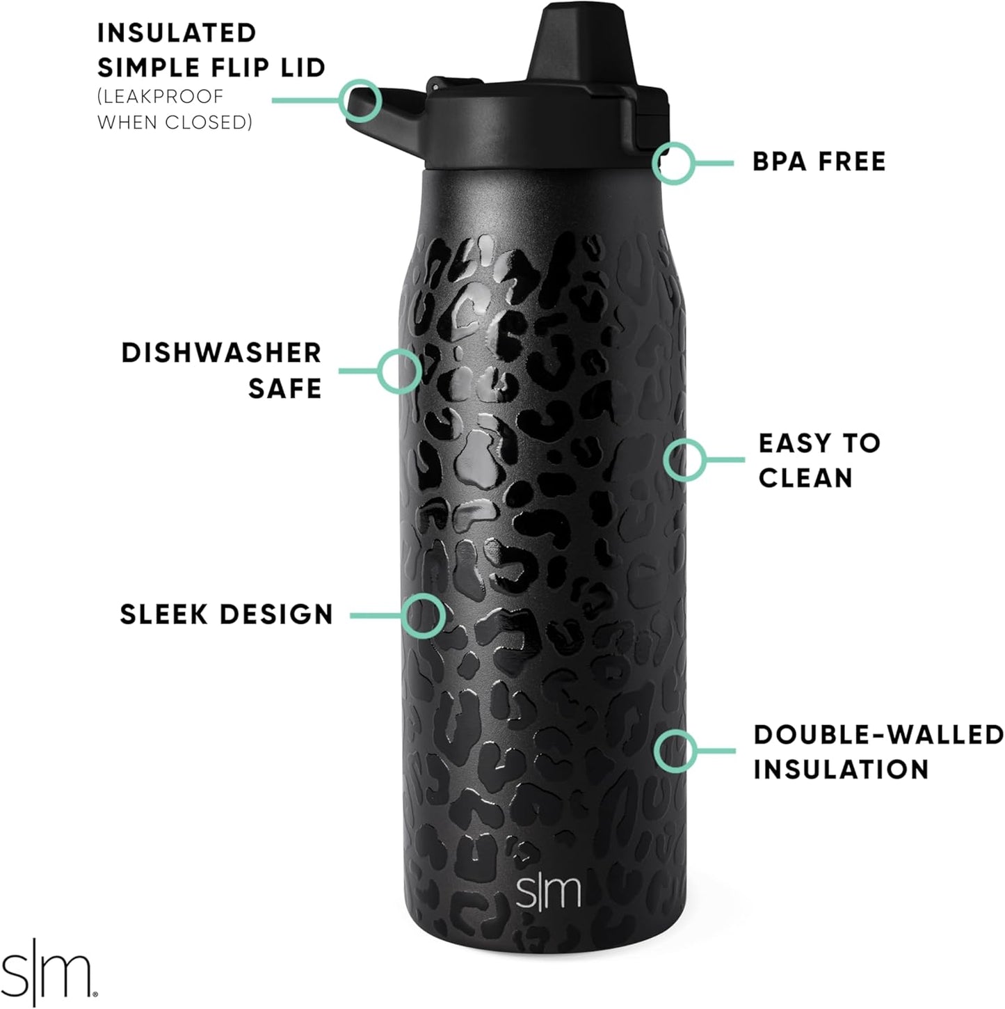 Simple Modern Filtered Water Bottle | Insulated Stainless-Steel Carbon Filter Travel Water Bottles | Reusable for Clean Drinking Water On The Go | 34oz, Sea Glass Sage