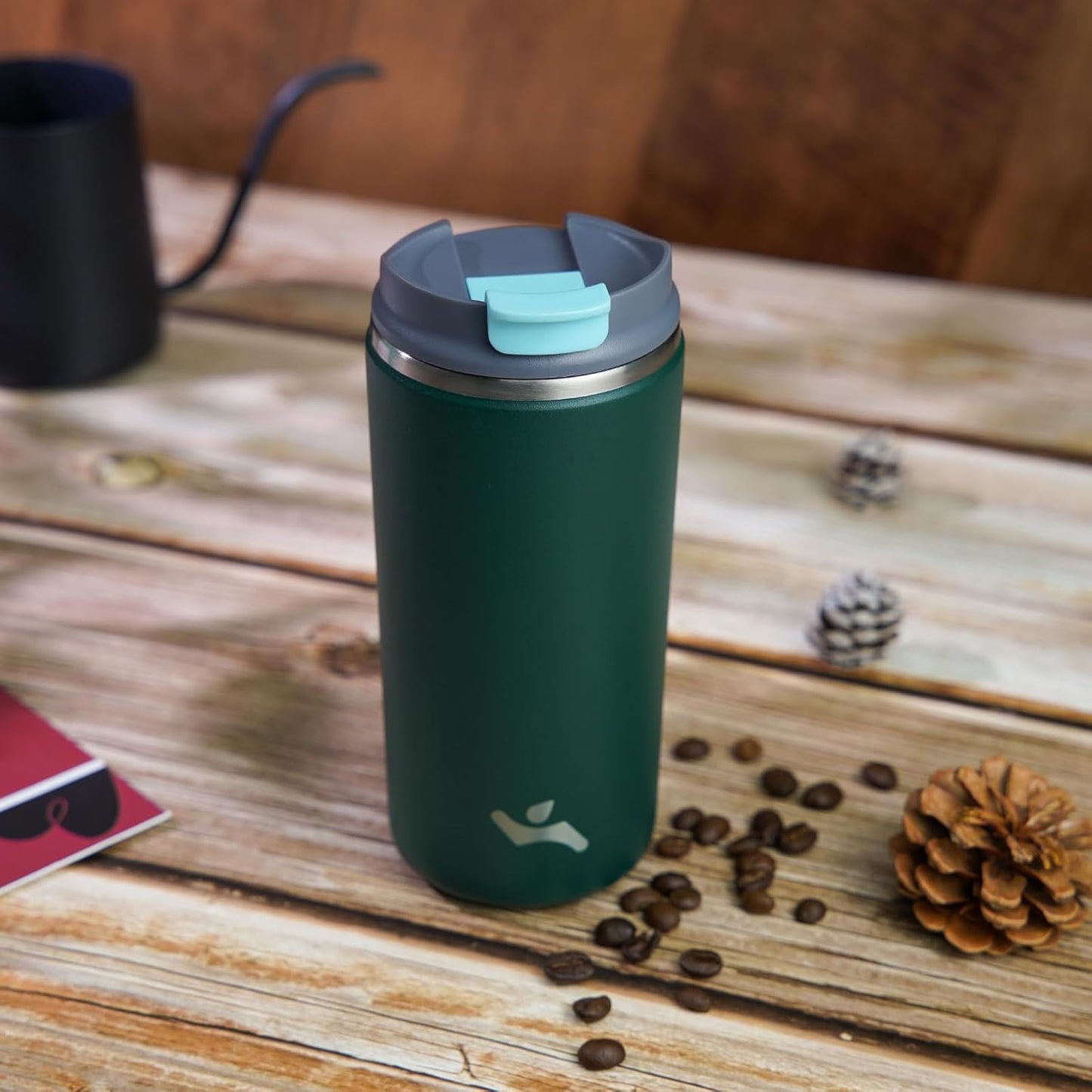 Konokyo Tumbler with Lid, 16 oz Travel Coffee Mug Double Wall Vacuum Stainless Steel Thermal Metal Cup Insulated Water Bottle,Navy Blue