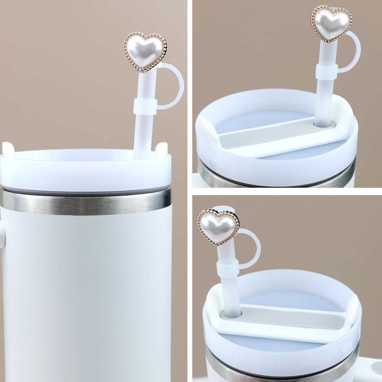 Cute Straw Cover Cap for Stanley Cup Accessories,Bling Straw Toppers for Stanley Tumbler 40&30 oz,Reusable Straws Tips Protectors Compatible with 10mm Straws