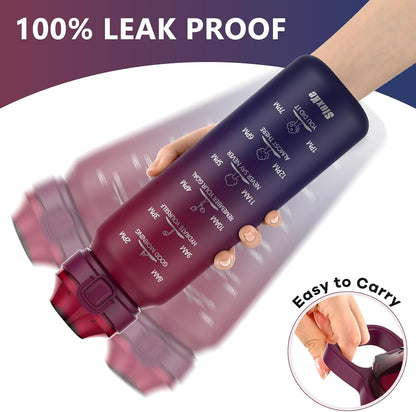 SLUXKE 24oz Insulated Water Bottle 18/10 Stainless Steel with 2Lids(Straw Lid& Spout Lids), 700ml Double Wall Vacuum Water Bottle with Handle Keep Cold and Hot for Men, Women & Kids PURPLE PINK