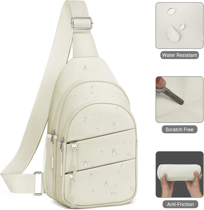 Tuwubi Crossbody Bags for Women, Sling Bag for Men, Small Hiking Backpack Anti Theft Lightweight for Outdoors Travel (M, Black)