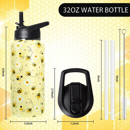 32 oz Pickleball Insulated Water Bottle with Straw - Pickleball Gym Hiking Sports Coffee Mug | Perfect Pickleball Gifts for Women, Pickleball Decor Accessories