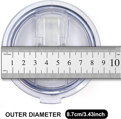 2 Replacement Lids for Stainless Steel Tumbler Travel Cup - Fits OF Inner diameter 3.7 to 3.74 INCH Yeti Rambler and others (Transparent) (30 OZ)