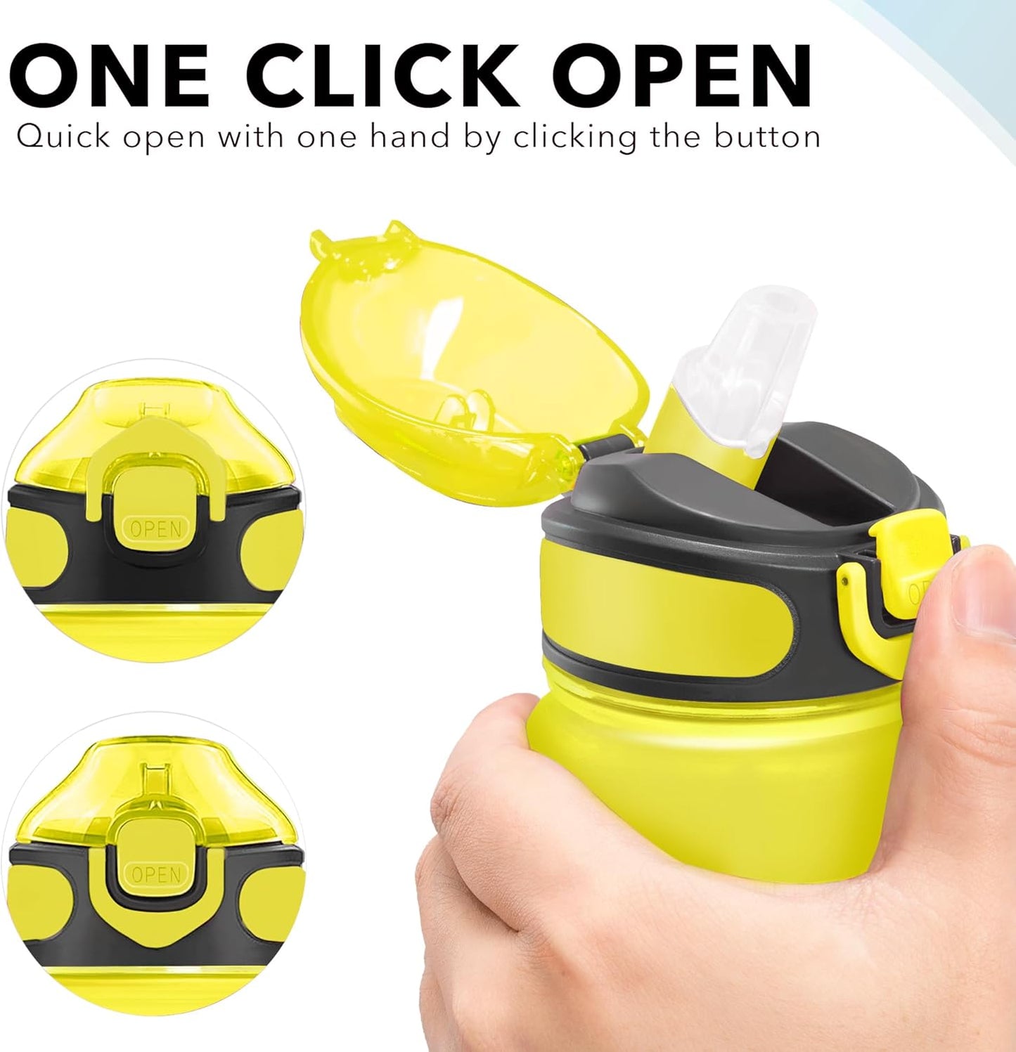 Enerbone 32 oz Drinking Water Bottle with Times to Drink and Straw, Motivational with Carrying Strap, Leakproof BPA & Toxic Free, Ensure You Drink Enough Water for Fitness Gym Outdoor