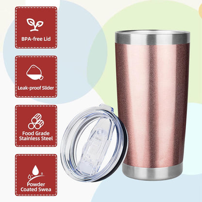 20oz Tumbler with Lid Stainless Steel Insulated Tumblers Travel Coffee Tumbler Bulk Double Wall Vacuum Insulated Water Cup Gifts for Christmas Women Men Her Him Home Office(Navy Blue, 1pack)
