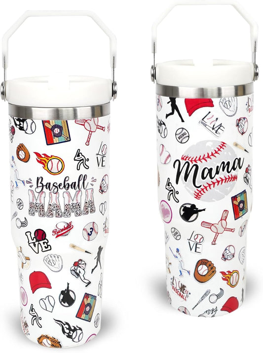 30 oz Tumbler with Handle Flip Straw Leak Proof - Pickleball Mug 30oz Tumbler Travel Coffee Mug with Handle - Birthday Gifts for Women Pickleball Lovers Players 30 Ounce Stainless Steel Cup