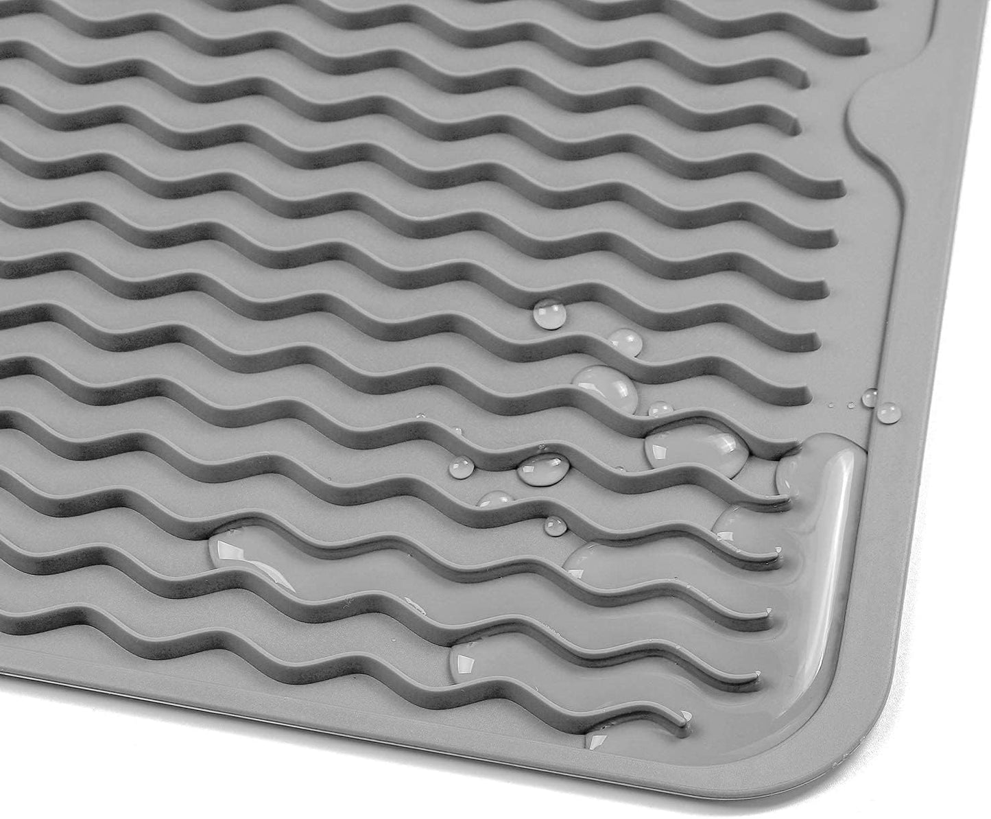 MicoYang Silicone Dish Drying Mat for Multiple Usage,Easy clean,Eco-friendly,Heat-resistant Silicone Mat for Kitchen Counter,Sink,Bar,Bottle,or Cup Green M 17 inches x 6 inches