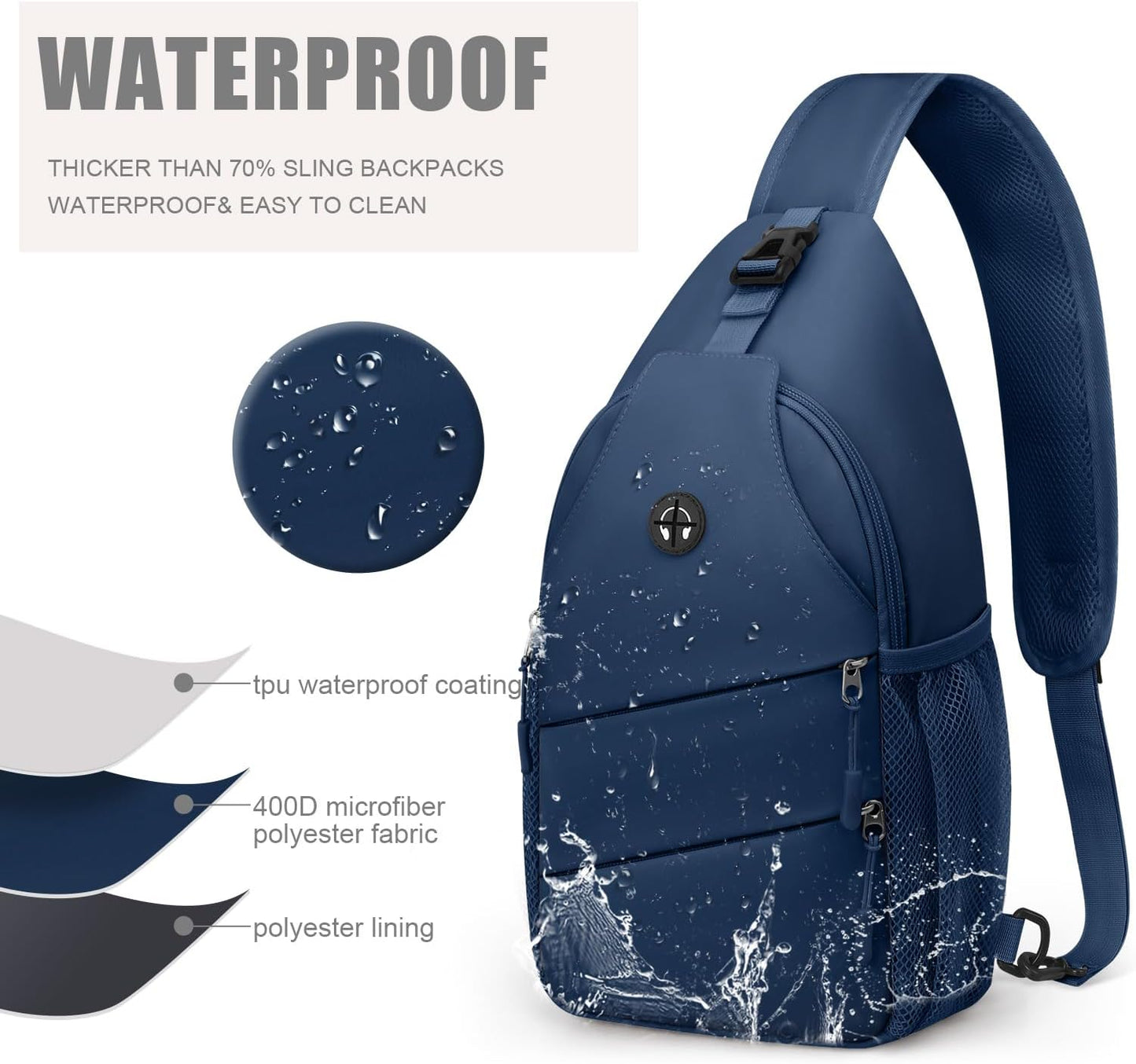Pritent Crossbody Bags for Women Men Trendy Sling Bag Backpack Casual Chest Bag with Convertible Shoulder Strap