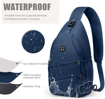 Pritent Crossbody Bags for Women Men Trendy Sling Bag Backpack Casual Chest Bag with Convertible Shoulder Strap