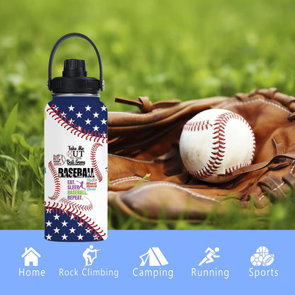 Pickleball Water Bottle 32oz Stainless Steel Insulated Vaccum with Lid, Pickleball Gifts for Pickleball Players, Pickleball Lovers, Women Girls Ladies