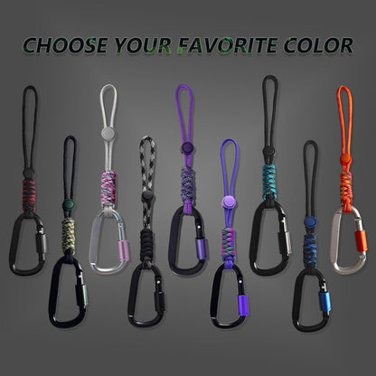 Paracord Keychain/Carabiner Clip - Jaymokes D Ring Metal Hook for Water Bottle, Key, Backpacks and More