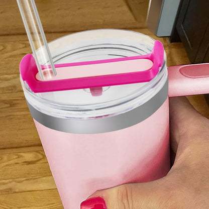 40oz Tumbler Lid Compatible for Stanley, 2 Pack Replacement Tumbler Lids Fit for Stanley Quencher 2.0 Tumbler 40 OZ, with Straws and Cleaning Brush (Orchid)