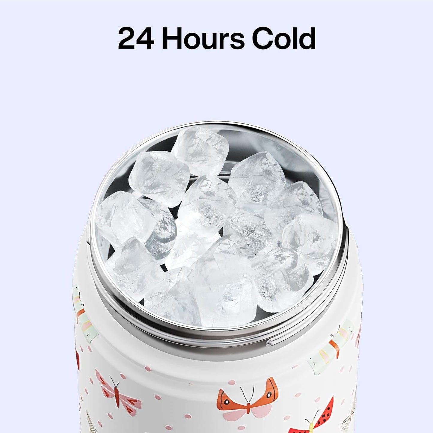 ENCOOL Insulated Water Bottle with Straw Stainless Steel Water Bottle, Leak-Proof, BPA-Free, Double Wall Vacuum Keeps Cold for 24 Hours for Sports, Travel, School (26 oz, Cotton Candy) - Colors B