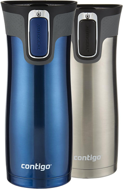 Contigo AUTOSEAL West Loop Vacuum-Insulated Stainless Steel Travel Mug with Easy-Clean Lid 12 oz Blueberry