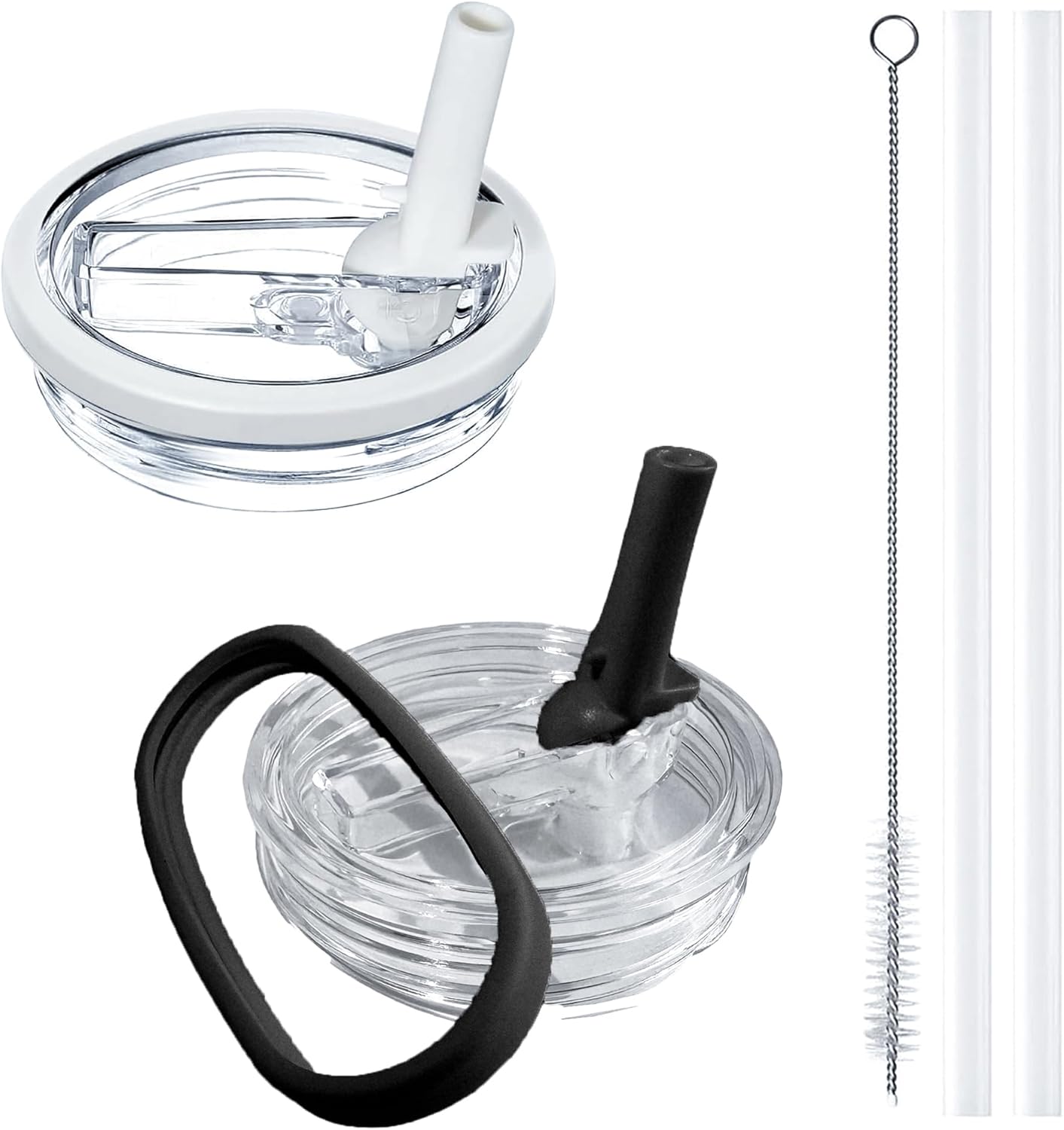 2 Pack Stanley Lid Replacement 40 oz, with Leak Proof and Flip Straw Lid, Stanley Cup Accessories, for Stanley Quencher H2.0 40 oz Tumbler (Only), BPA Free (Milk White)
