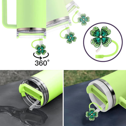 Cute Straw Cover Cap for Stanley Cup Accessories,Bling Straw Toppers for Stanley Tumbler 40&30 oz,Reusable Straws Tips Protectors Compatible with 10mm Straws