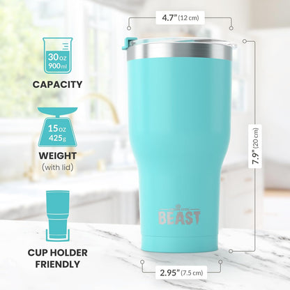 Beast 10 oz Tumbler Stainless Steel Vacuum Insulated Coffee Ice Cup Double Wall Travel Flask (Arctic White)
