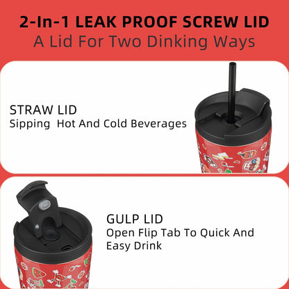 BJPKPK 22oz Insulated Tumbler With lid And Straw Stainless Steel Tumblers Travel Coffee Mug Reusable Thermal Cup,Sky