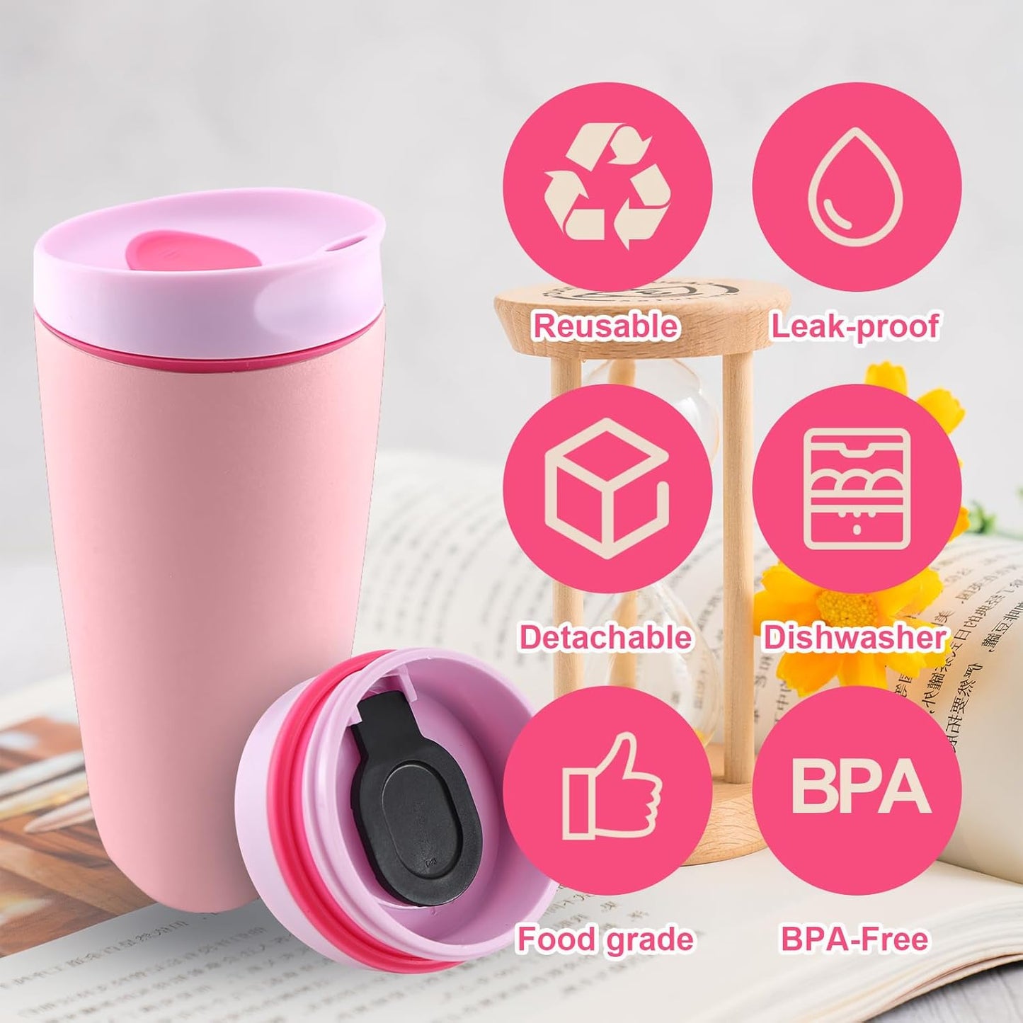 Replacement Slider Lid for Owala SmoothSip 20oz & 12oz, Top Cover Compatible with Owala 24oz Coffee Tumbler, Coffee Travel Mugs Leakproof Accessories, BPA-Free (Black Cherry)