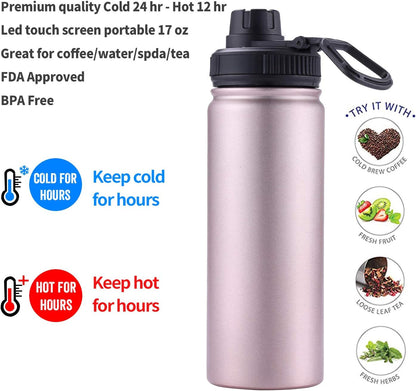 Sivaphe Tea Infuser Bottle With Removable Loose Leaf Tea Strainer Cup 18/8 Stainless Steel Portable Insulated Travel Tea Tumbler Black