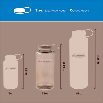 Nalgene 32 oz Wide Mouth Water Bottle | BPA-Free, Durable & Leak Proof, Lightweight Bottle for Hiking & Gym, Work & Travel