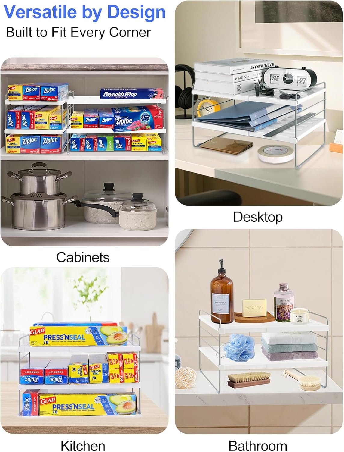 Cirhy Adjustable Water Bottle Organizer Holder for Cabinet, 3-Tier Expandable Water Bottle Storage Rack for Tumblers, Travel Mugs, and Cups – Kitchen Pantry Organization and Storage for Stanley Cups