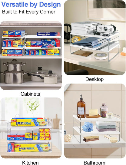 Cirhy Adjustable Water Bottle Organizer Holder for Cabinet, 3-Tier Expandable Water Bottle Storage Rack for Tumblers, Travel Mugs, and Cups – Kitchen Pantry Organization and Storage for Stanley Cups