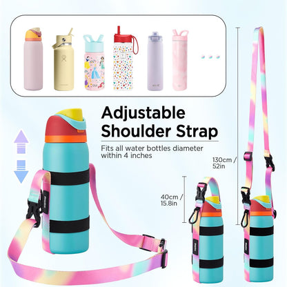 EasyAcc Water Bottle Holder Strap Sling, for Owala FreeSip 24 32 40 oz, Hydro Flask, Cirkul, Yeti, Stanley Flip, Universal Water Bottles, with Carabiner, for Walking Curise Travel (Bottle Excluded)