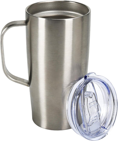 Trwcrt 19oz Insulated Coffee Mug with Handle, Double Wall Vacuum Stainless Steel Travel Coffee Tumbler, Blue