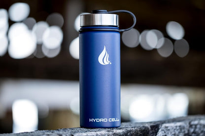 HYDRO CELL Stainless Steel Insulated Water Bottle with Straw - For Cold & Hot Drinks - Metal Vacuum Flask with Screw Cap and Modern Leakproof Sport Thermos for Adults (Neon 18oz)
