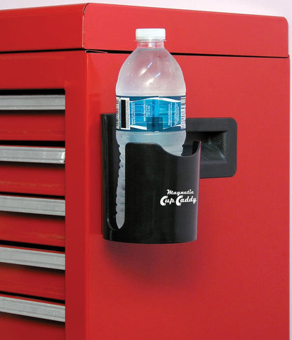 Master Magnetics Magnetic Cup Holder - Caddy for Bottles, Glasses, and Cans - Fits on Fridge, Lawnmower, Forklift, Cart, or Ladder - Heavy-Duty Magnet