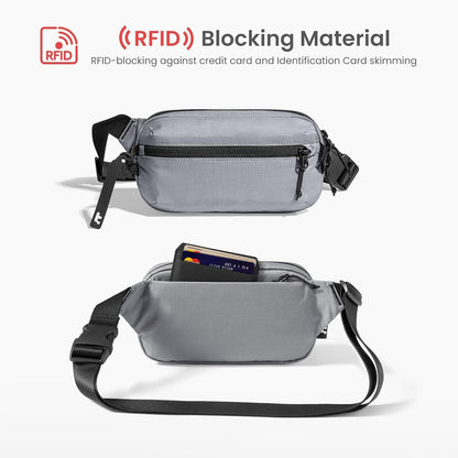 tomtoc 3.5L Sling Bag with RFID Blocking, Crossbody Bag Chest Shoulder Pack for Men and Women, Water-resistant Lightweight Casual Waist Fanny Pack for Travel/Daily Use