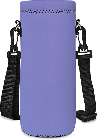 RICHEN Neoprene Water Bottle Carrier Bag with Adjustable Shoulder Strap,Insulated Water Bottle Cover for Stainless Steel/Glass/Plastic Bottles